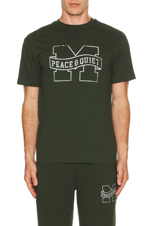 Museum of Peace and Quiet Banner T-Shirt in Forest - Green. M also in XS, S, L, XL/1X