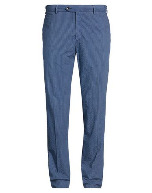 Man Pants Slate blue Size 34 Cotton, Polyester, Elastane