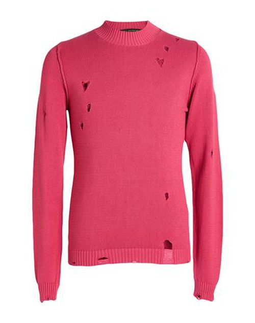 Man Sweater Magenta Size L Cotton
