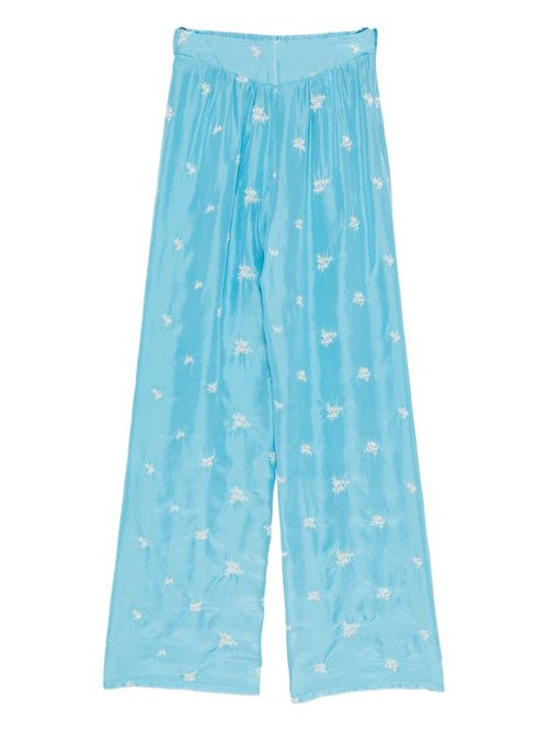 Embroidered silk trousers