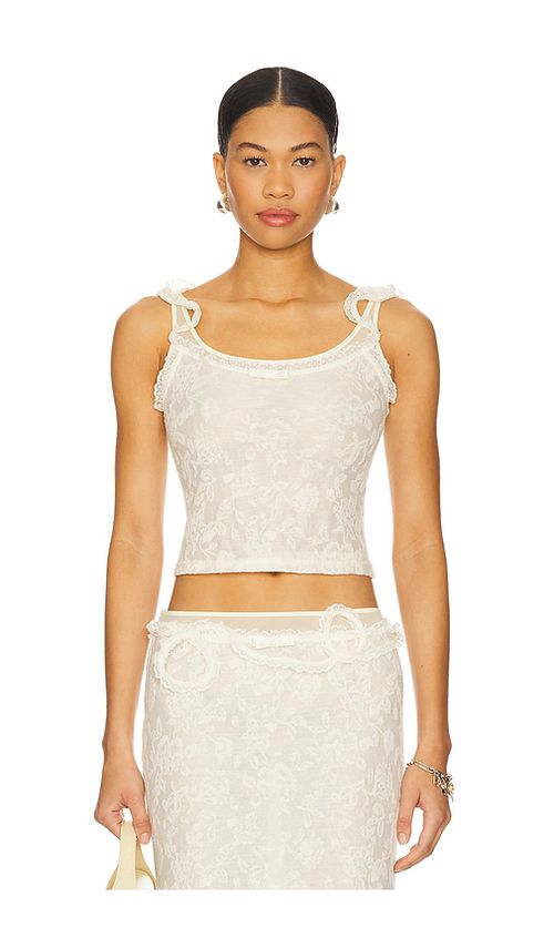 MARRKNULL Lace Layered Top in Beige. -  XS also in L