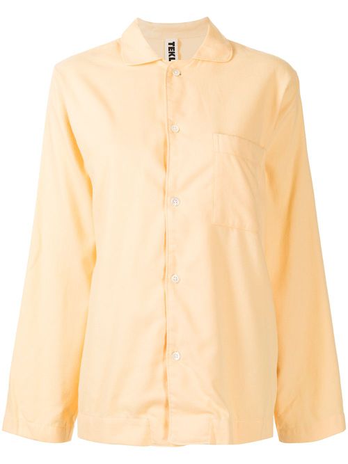Poplin pajama shirt - Yellow