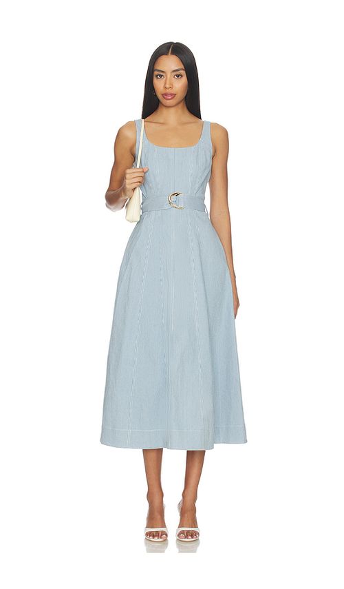 Karina Grimaldi Lilliana Denim Maxi Dress in Blue. - XS also in