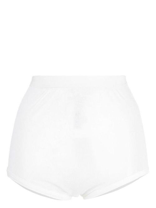 White High-waisted Ribbed Briefs