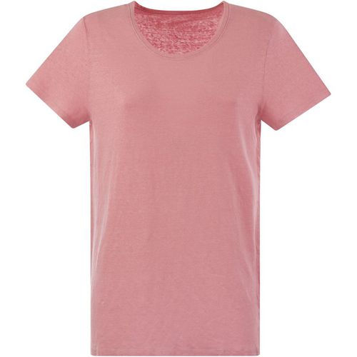 Majestic Crew Neck T Shirt In Linen And Short Sleeve