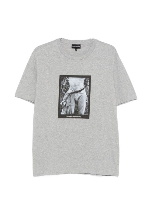Graphic Print Cotton T-Shirt — grey