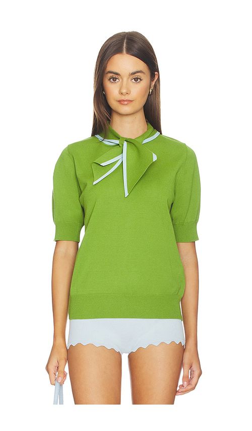 Essentiel Antwerp Jonda Contrast Colour Polo in Green. - M also in L