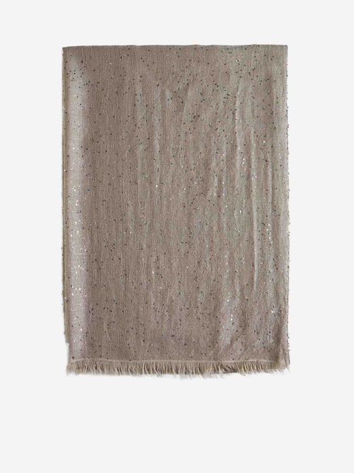 Sequin cashmere and silk scarf
