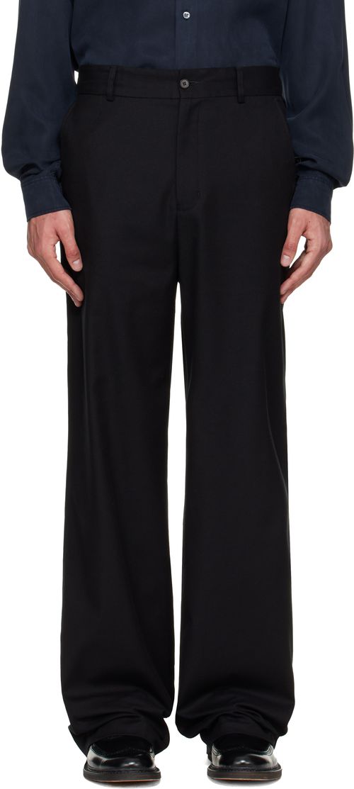 Black Straight-Fit Trousers
