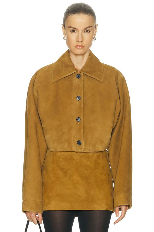 KHAITE Sue Jacket in Toffee - Tan. 6 also