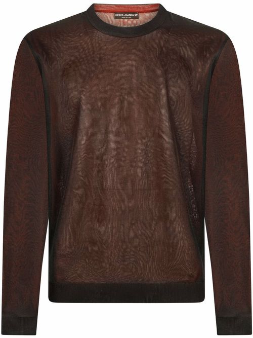 Two-tone fine-knit jumper - Black