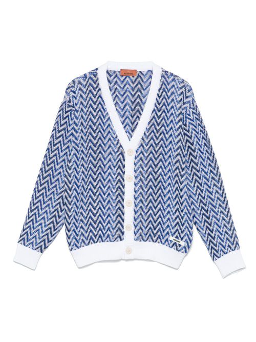 Missoni Kids zigzag cardigan - Blue