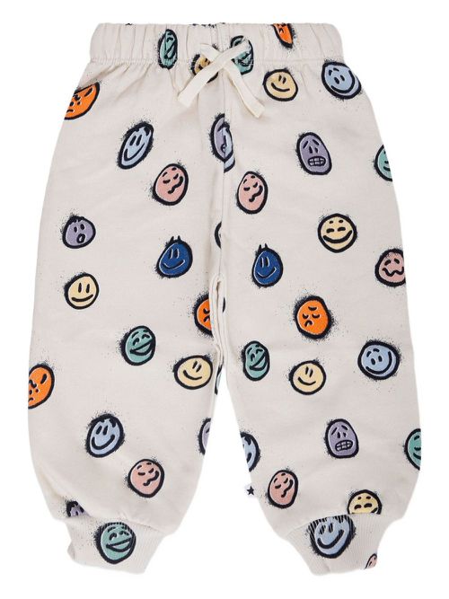 Smiley-face track pants - Grey