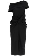 Asymmetric mid-length dress - Black