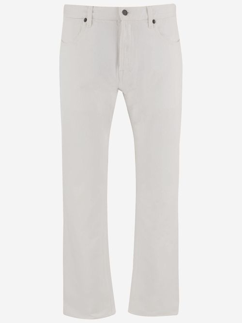 White Cotton Denim Jeans — White