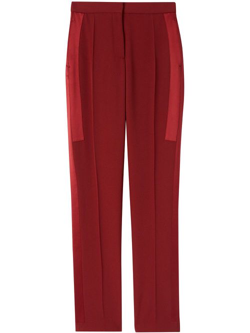 High-waisted side stripe trousers - Red