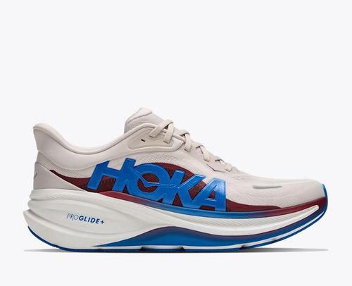 HOKA Men's Clifton PRO Road Running Shoes in Stucco/Virtual Blue
