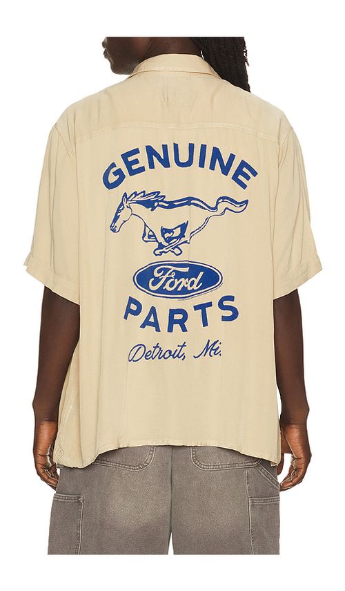 Junk Food Ford Mustang Camp Shirt in Brown. L. Also in