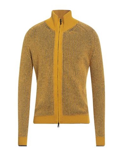 Man Cardigan Mustard Size 40 Merino Wool, Alpaca wool, Recycled polyacrylic, Polyamide