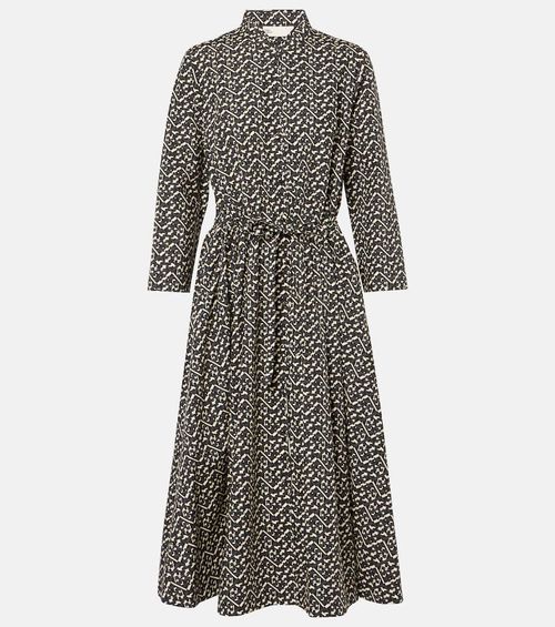 Printed cotton poplin shirt dress
