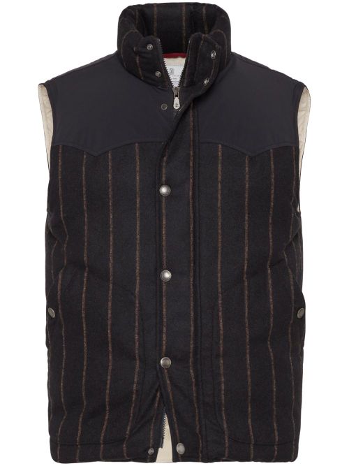 Striped padded gilet - Black