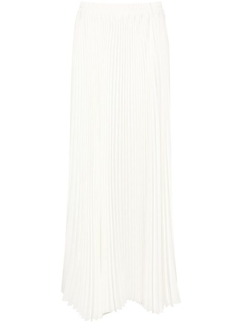 High-waist pleated midi skirt - White