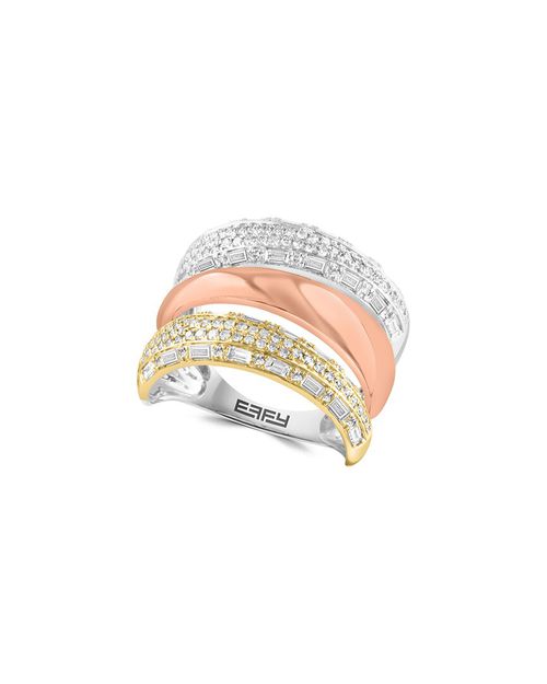 14K Tri-Tone 0.95 ct. tw. Diamond Ring
