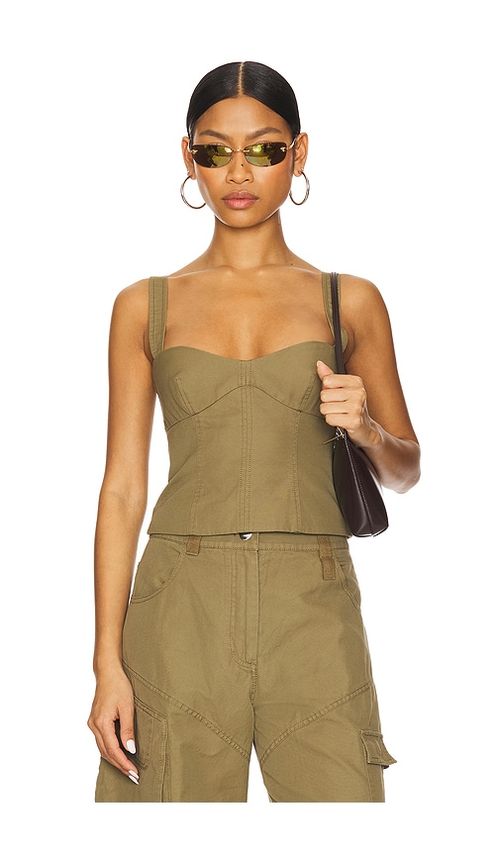 Camila Coelho Gigi Top in Olive. - L also in XS, XXS