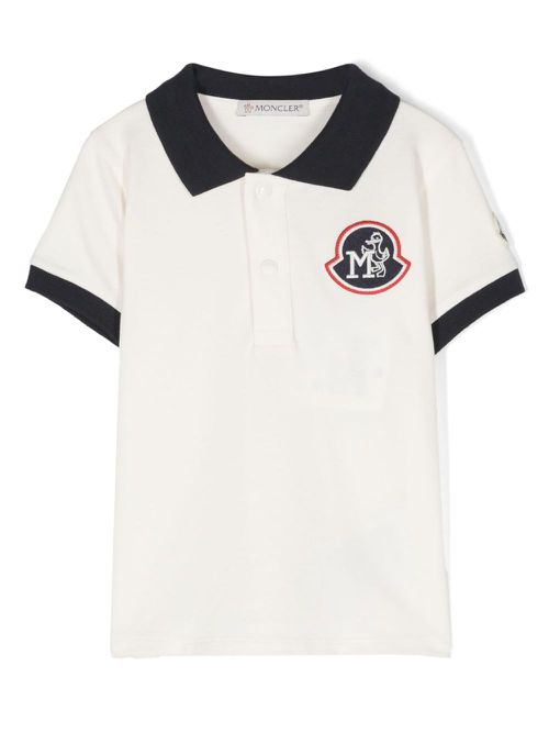 Appliqué-logo polo shirt - Neutrals