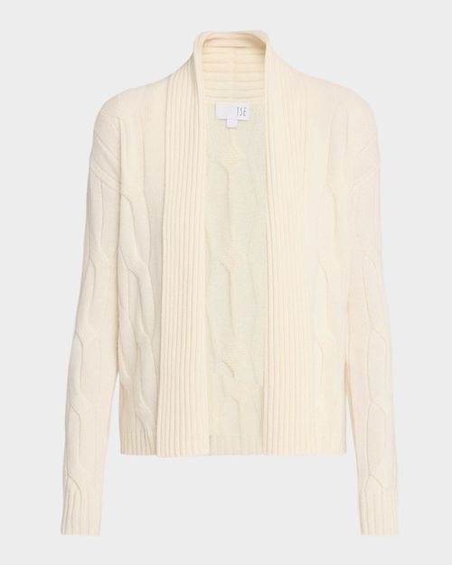 Cashmere Cable-Knit Shawl Cardigan