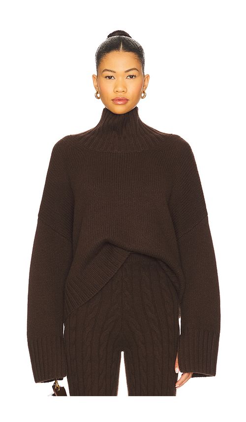 Soft Goat Girlfriend Turtleneck Pullover - Brown. S. Also