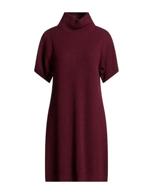 Woman Mini dress Burgundy Size L Virgin Wool, Cashmere, Silk