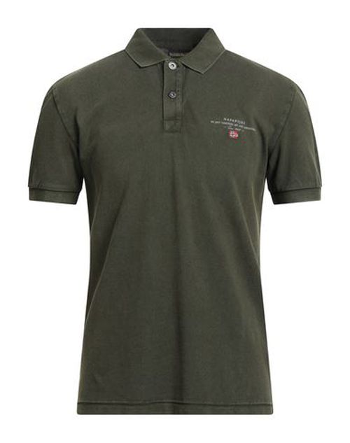 Man Polo shirt Military green Size S Cotton