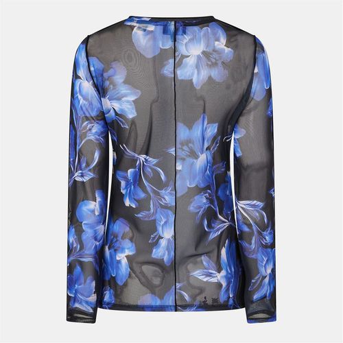 Ted Baker Womens Slim Fit Long Sleeve Crew Neck T-Shirt in Blue