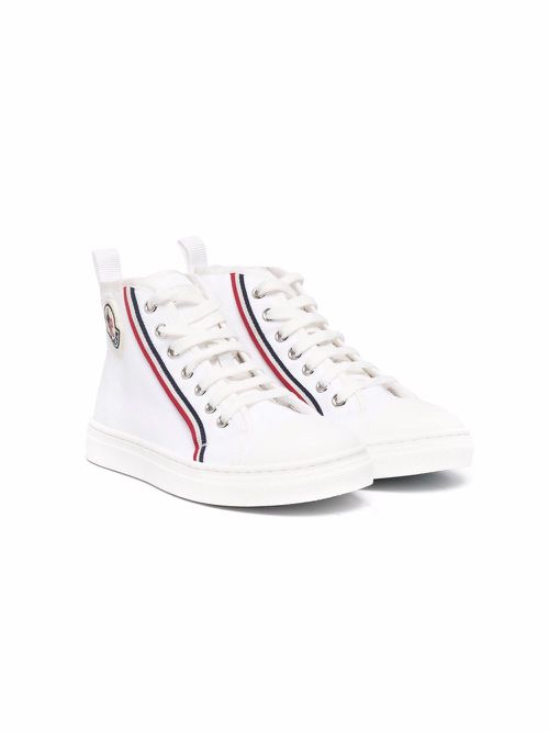 High-top lace-up trainers - White