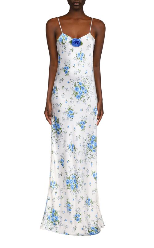 Floral Silk Slip Gown