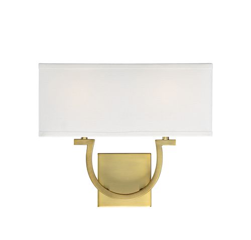 Savoy House Rhodes 2-Light Wall Sconce in Warm Bras