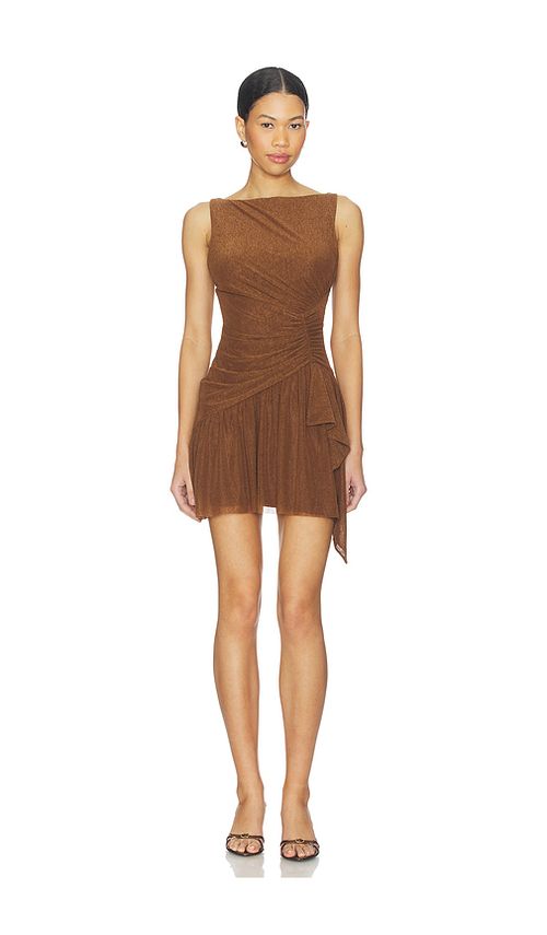 Lovers and Friends Amari Mini Dress in Brown. M. Also in XXS, XS