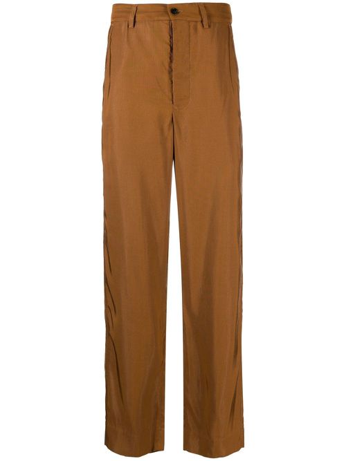 Corduroy straight-leg trousers - Orange