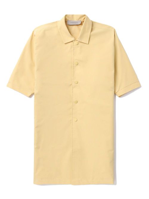 Logo-print short-sleeve coat - Yellow