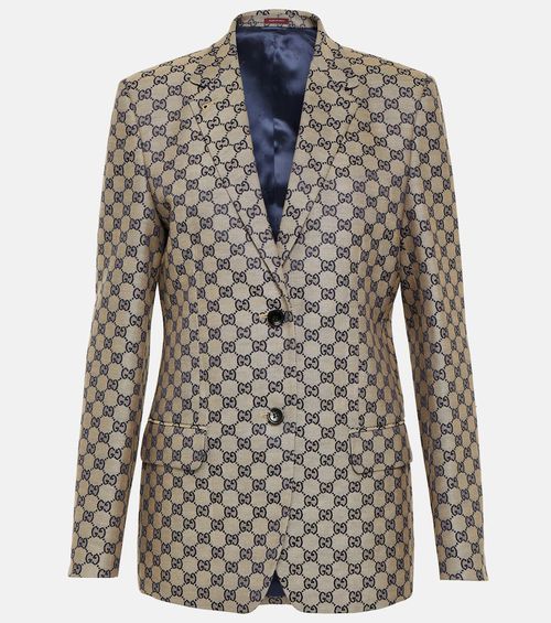 GG canvas linen-blend blazer