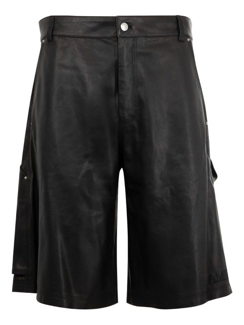 MA leather cargo shorts - Black