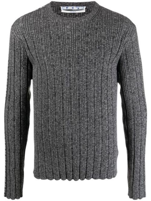 Arrow band ribbed knit jumper