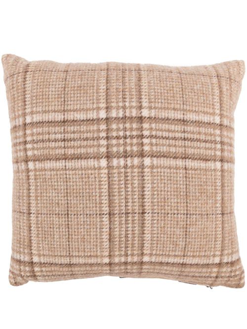 브루넬로 쿠치넬리 Prince-of-Wales pattern knitted cushion - Brown MLD5570101C001