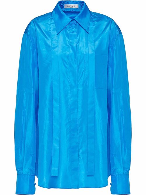 Long-sleeve button-fastening shirt - Blue