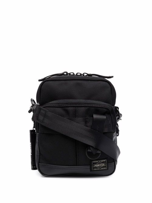 Logo patch crossbody bag - Black