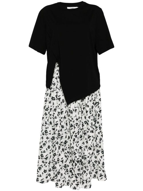 Floral-print high-waisted skirt set - Black