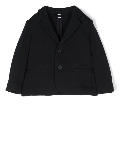 Single-breasted cotton blazer - Blue
