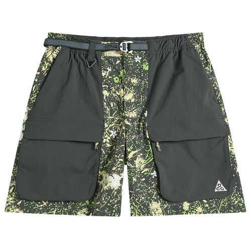 Men's ACG All Over Print Smith Summit Short in Black Spruce/Life Lime/Summit White
