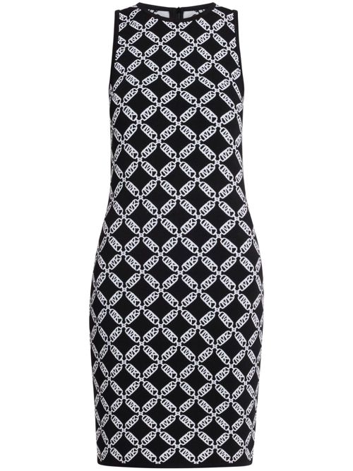 Empire Logo-jacquard sleeveless midi dress - Black